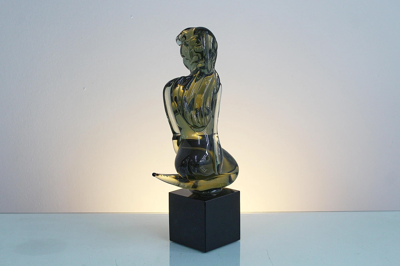 Glass female nude sculpture attributed to L. Rosin, 1970s 10