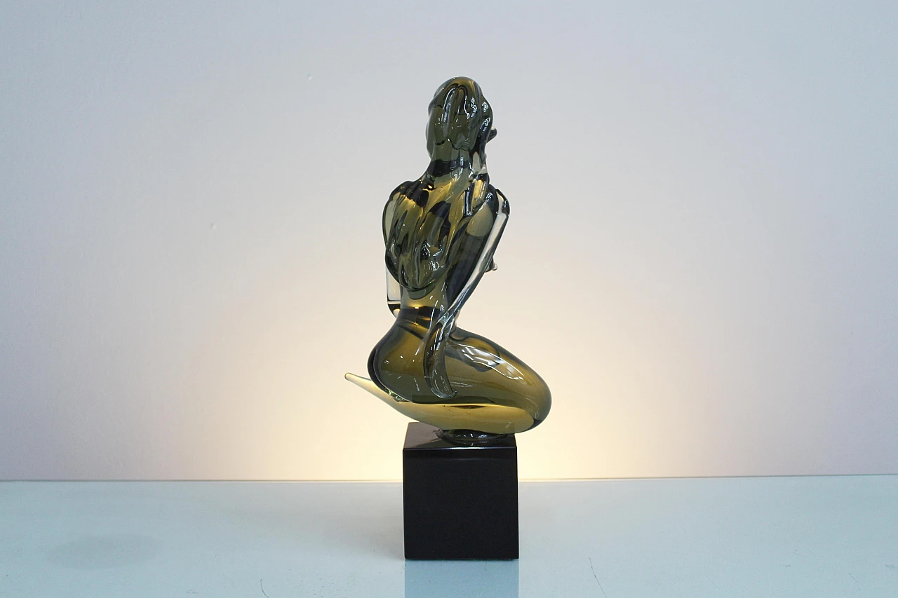 Glass female nude sculpture attributed to L. Rosin, 1970s 11
