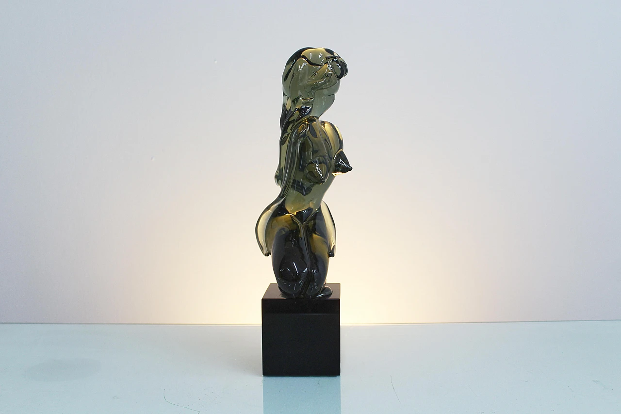 Glass female nude sculpture attributed to L. Rosin, 1970s 13