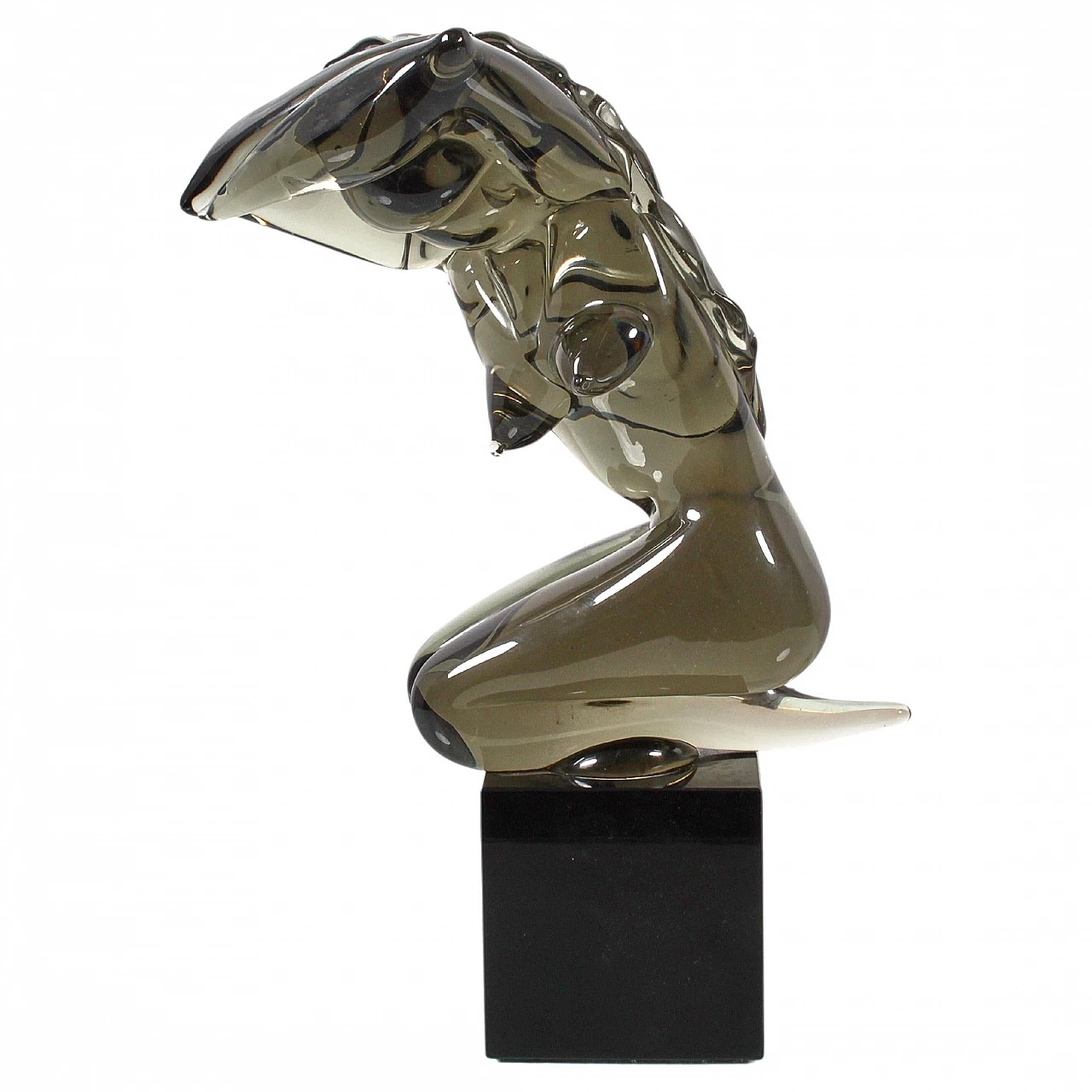 Glass female nude sculpture attributed to Rosin, 1970s 1