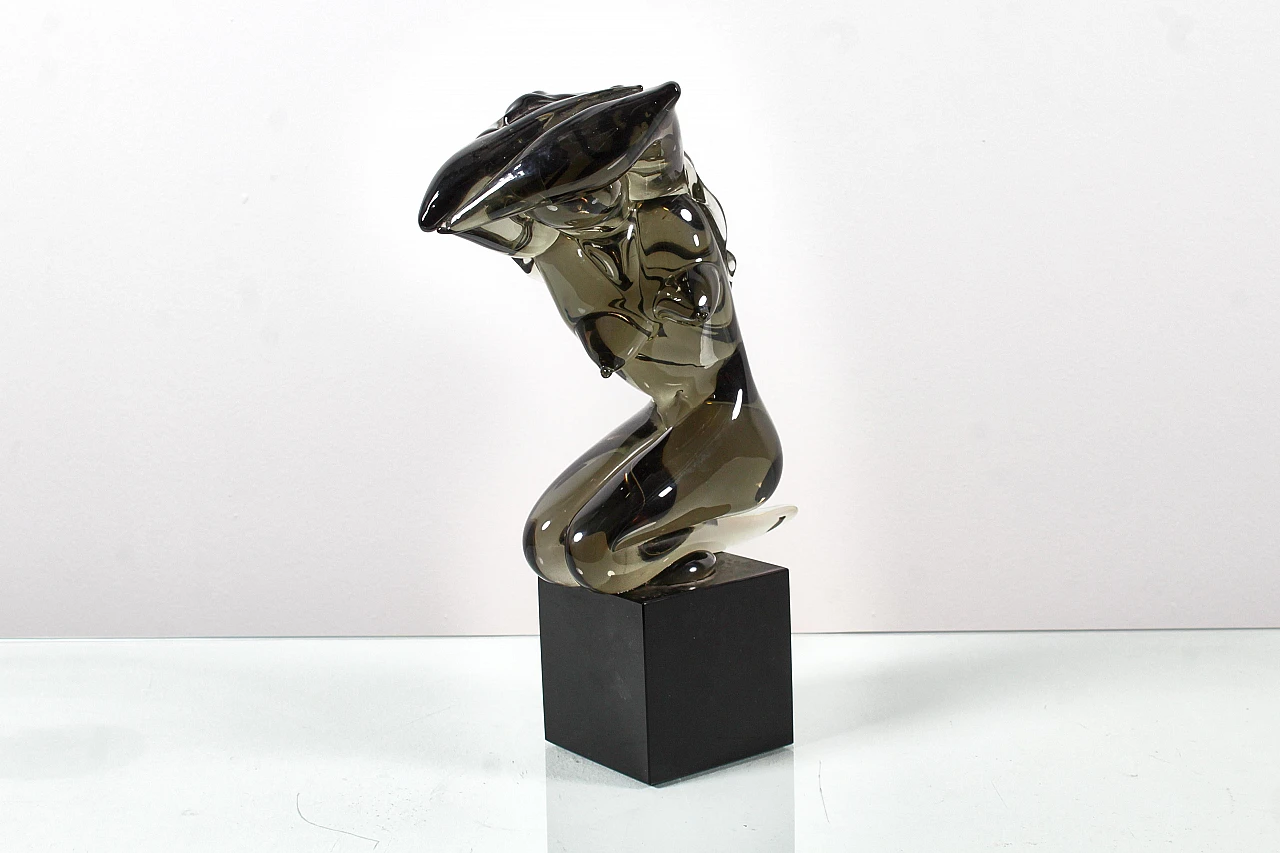 Glass female nude sculpture attributed to Rosin, 1970s 2