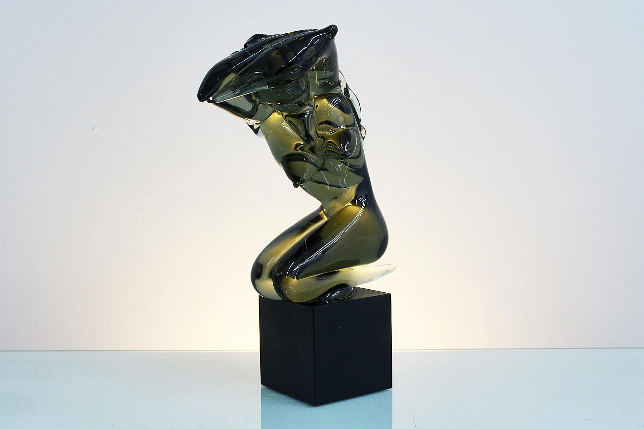 Glass female nude sculpture attributed to Rosin, 1970s 7