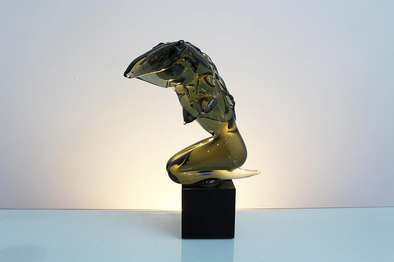 Glass female nude sculpture attributed to Rosin, 1970s 8