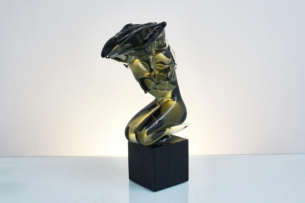Glass female nude sculpture attributed to Rosin, 1970s 11