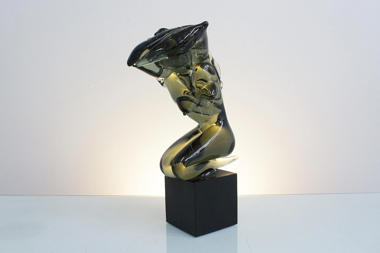 Glass female nude sculpture attributed to Rosin, 1970s 12