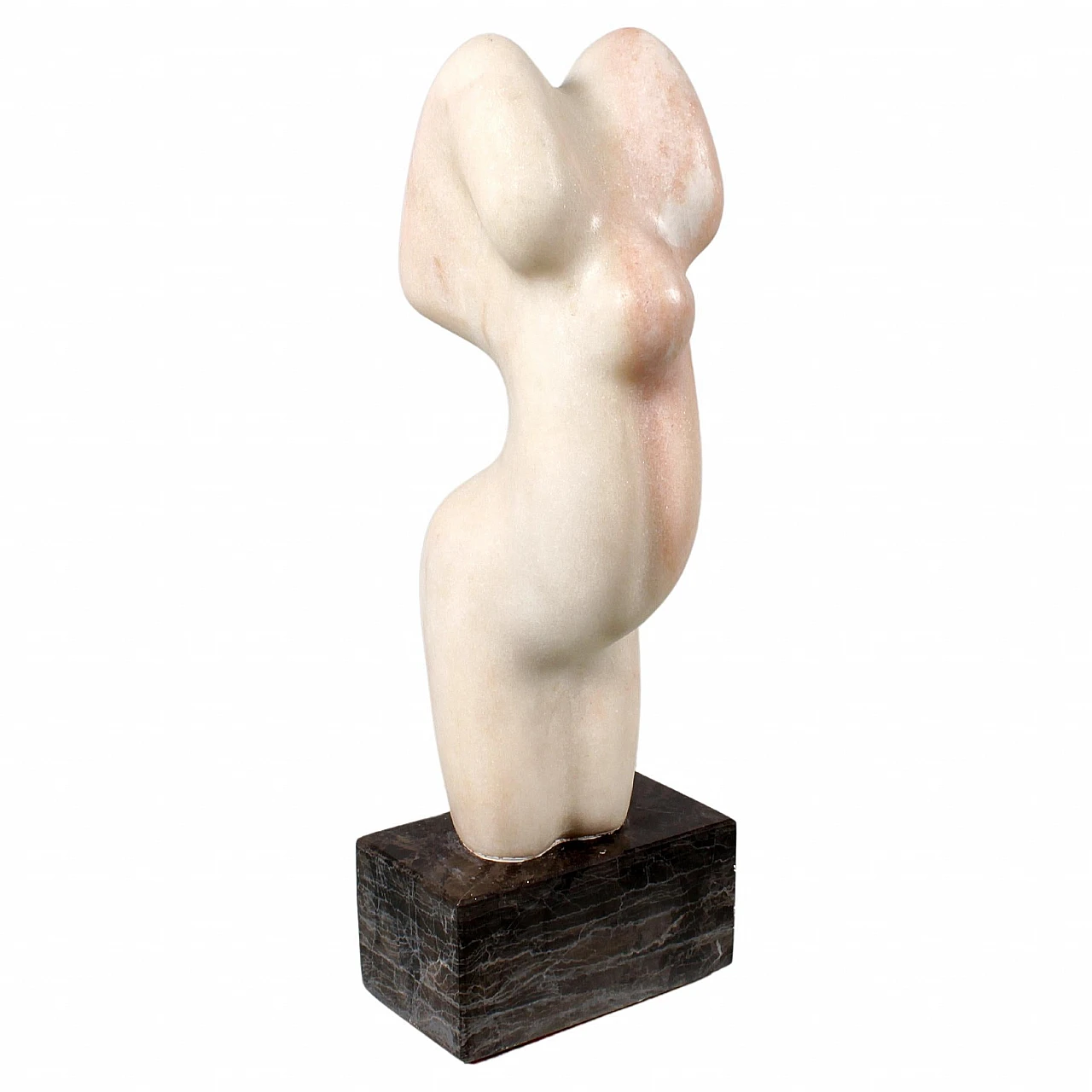 V. Gentile, Female nude, Carrara marble sculpture, 1960s 1