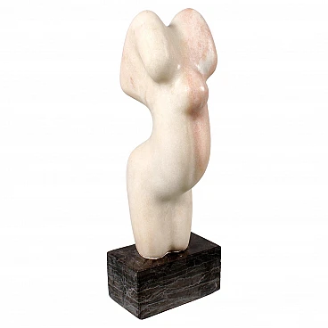 V. Gentile, Female nude, Carrara marble sculpture, 1960s