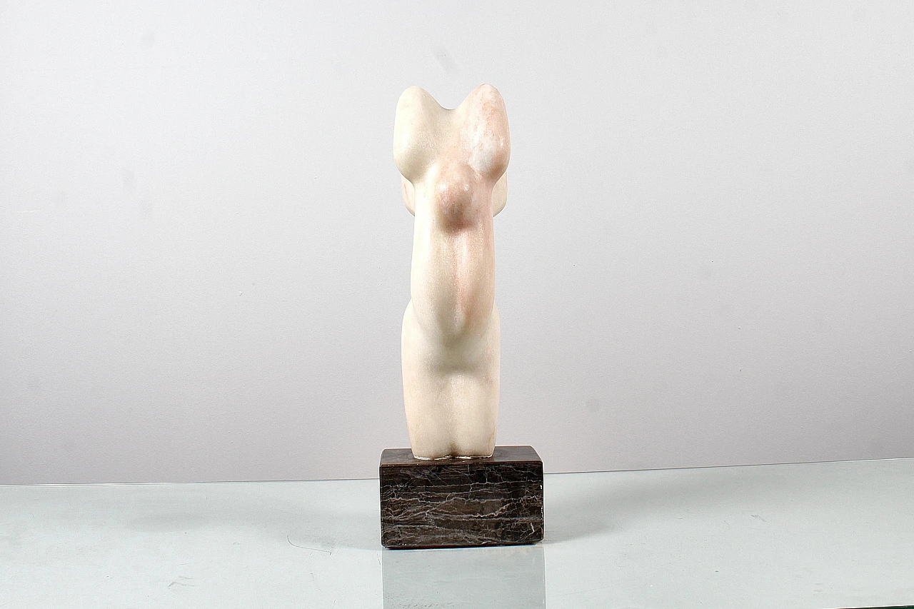 V. Gentile, Female nude, Carrara marble sculpture, 1960s 2