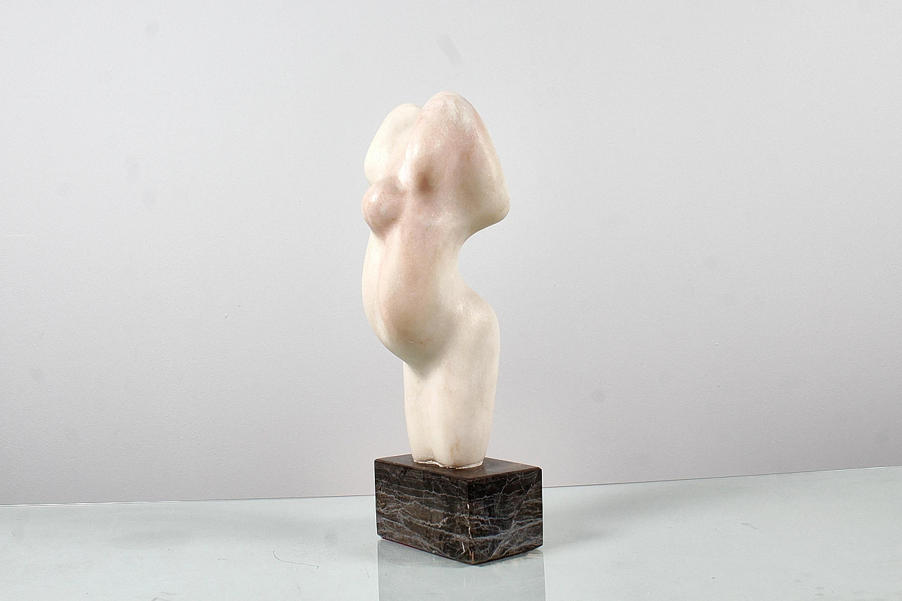 V. Gentile, Female nude, Carrara marble sculpture, 1960s 3