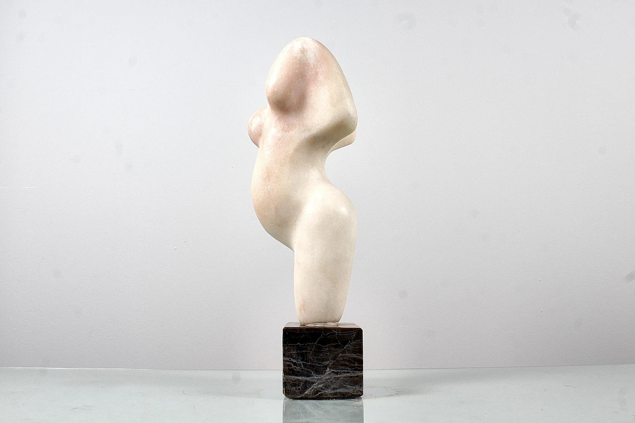 V. Gentile, Female nude, Carrara marble sculpture, 1960s 4