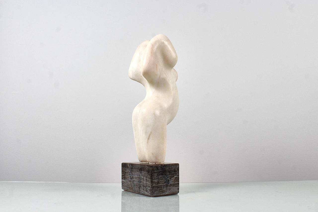 V. Gentile, Female nude, Carrara marble sculpture, 1960s 7