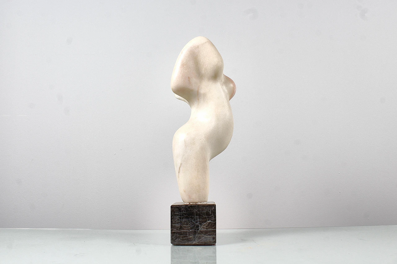 V. Gentile, Female nude, Carrara marble sculpture, 1960s 8