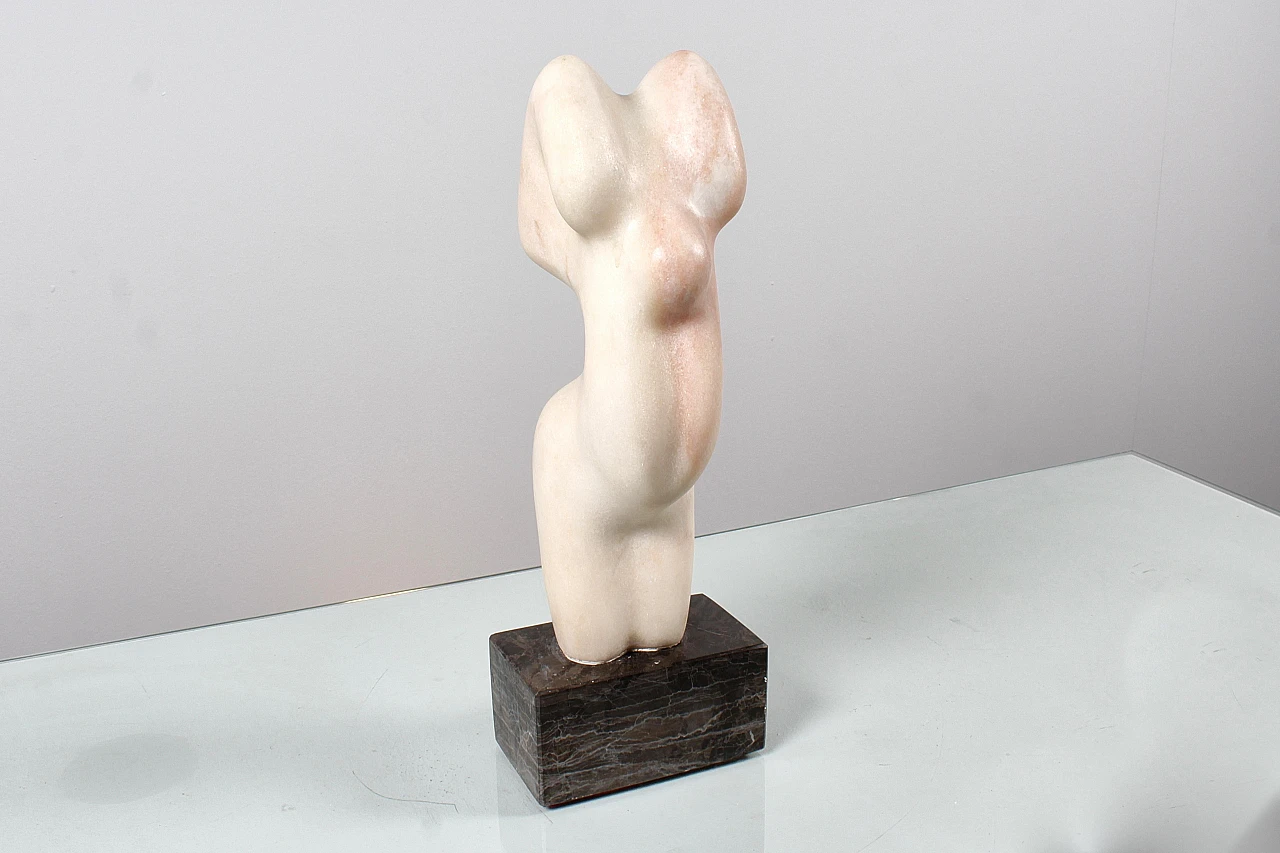 V. Gentile, Female nude, Carrara marble sculpture, 1960s 9