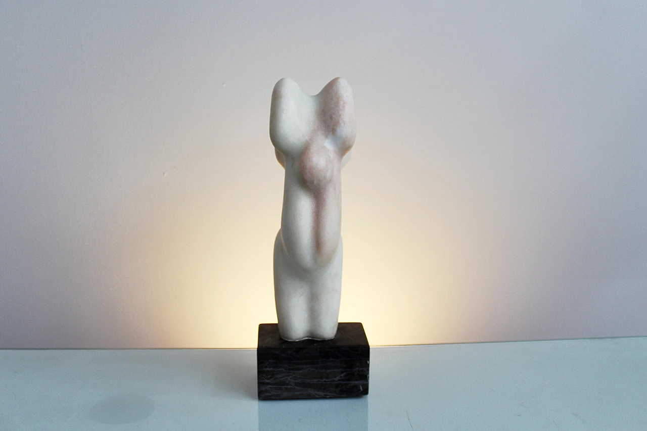 V. Gentile, Female nude, Carrara marble sculpture, 1960s 10