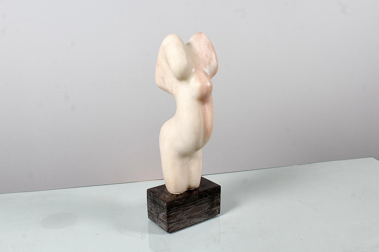 V. Gentile, Female nude, Carrara marble sculpture, 1960s 13