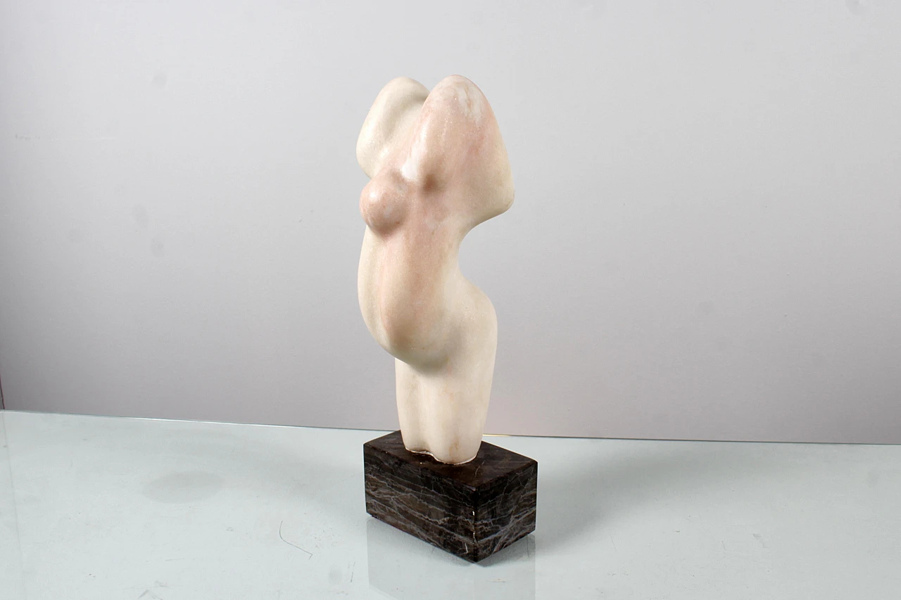 V. Gentile, Female nude, Carrara marble sculpture, 1960s 14