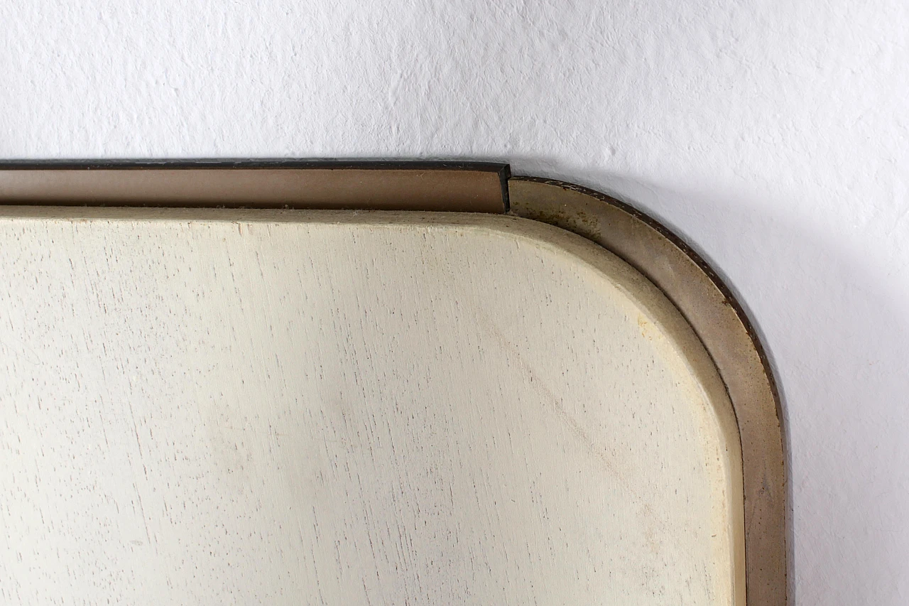 Satin metal wall mirror with rounded corners, 1970s 17