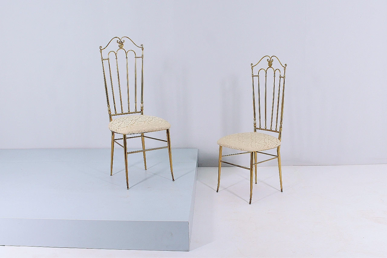 Pair of Chiavari chairs attributed to Gaetano Descalzi, 1950s 2
