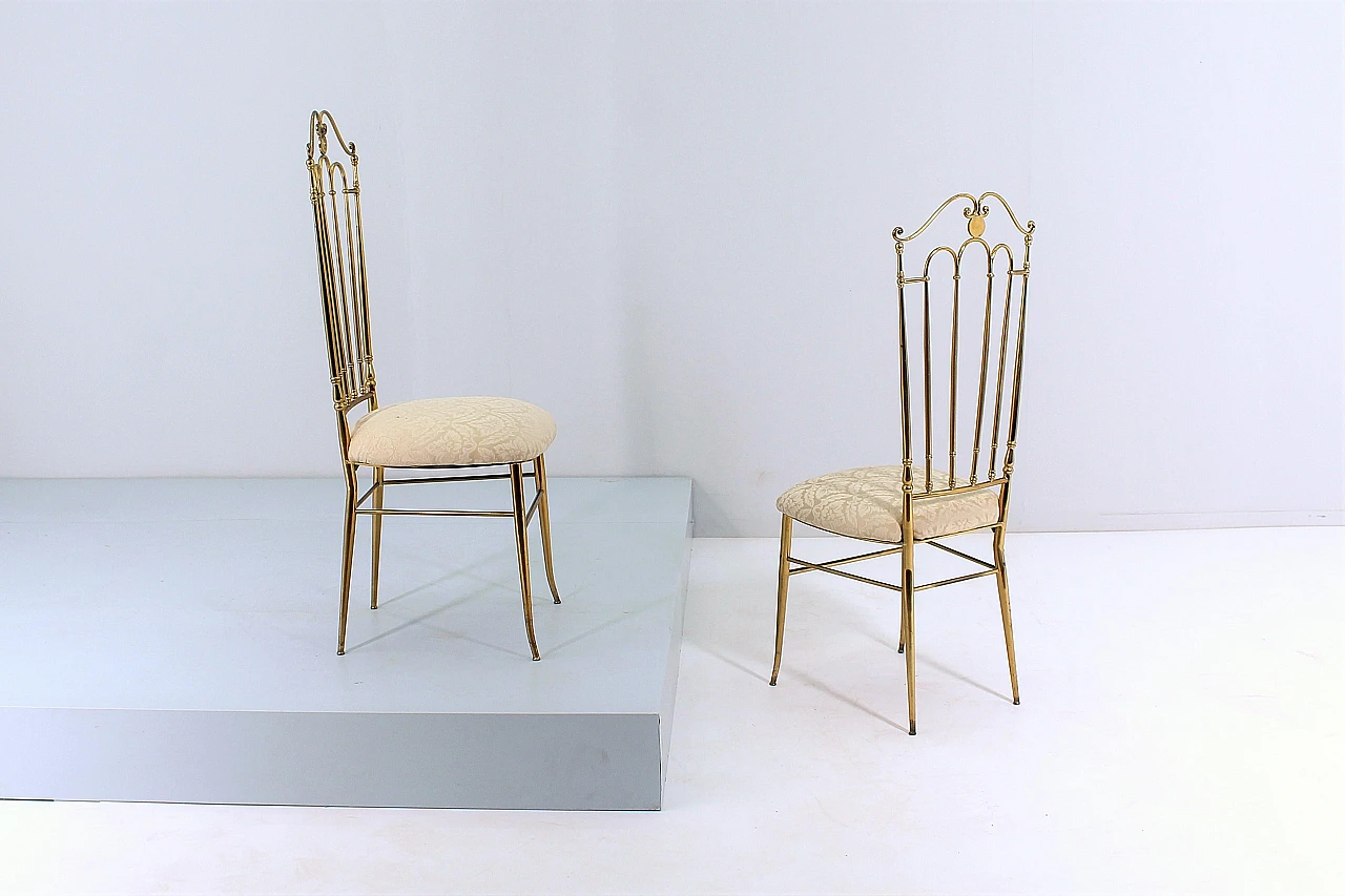 Pair of Chiavari chairs attributed to Gaetano Descalzi, 1950s 3