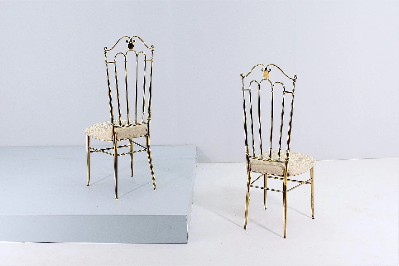 Pair of Chiavari chairs attributed to Gaetano Descalzi, 1950s 5