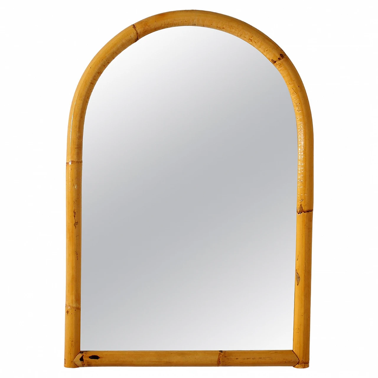 Bamboo arched wall mirror in the style of Bonacina, 1960s 1