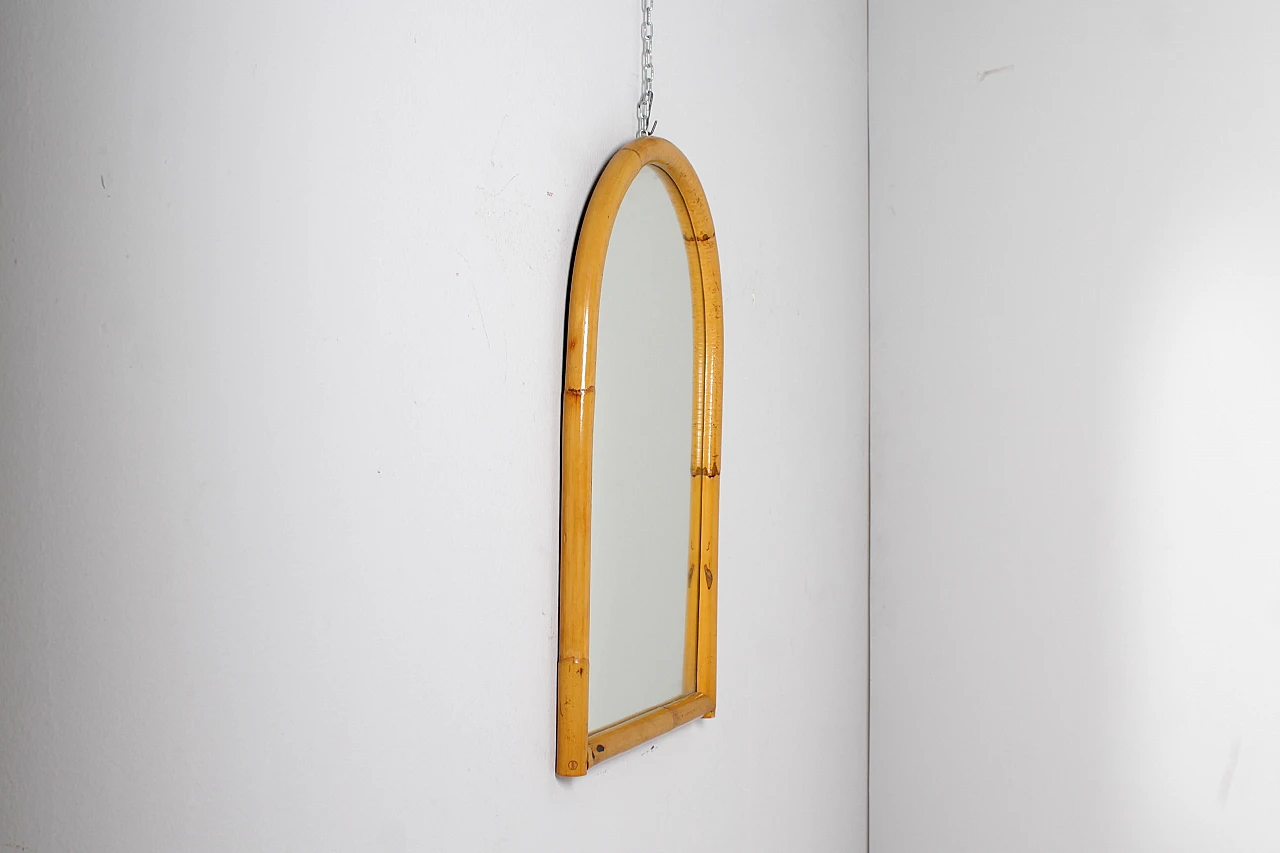 Bamboo arched wall mirror in the style of Bonacina, 1960s 2