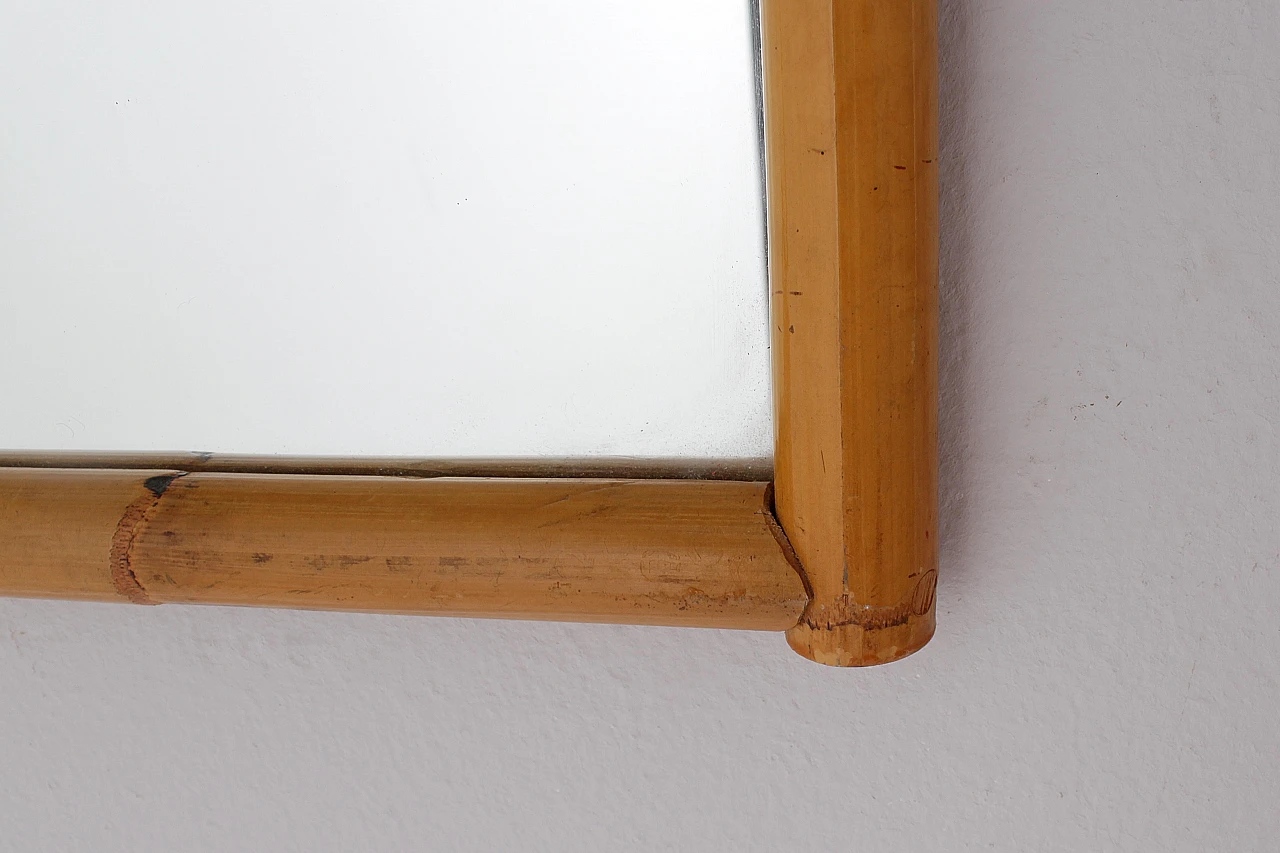 Bamboo arched wall mirror in the style of Bonacina, 1960s 7