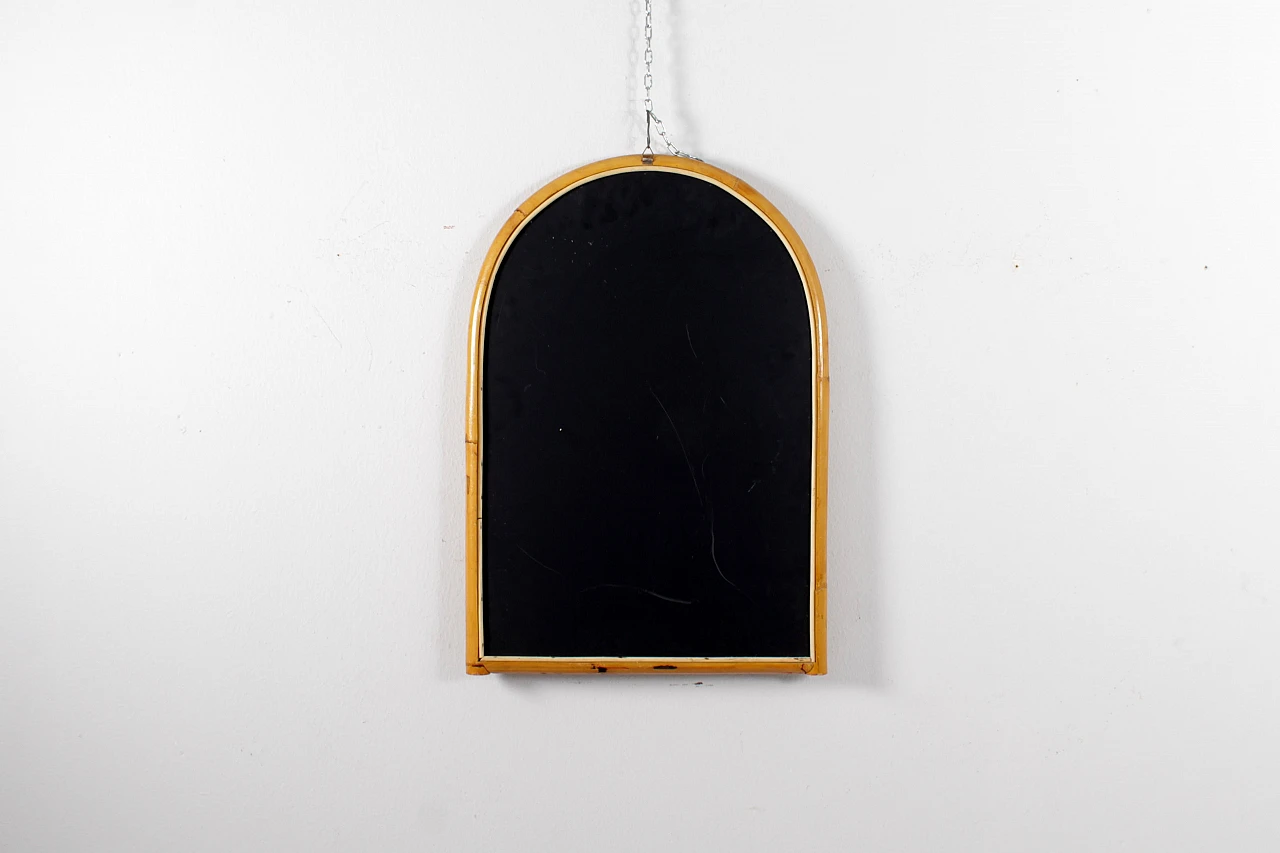 Bamboo arched wall mirror in the style of Bonacina, 1960s 8