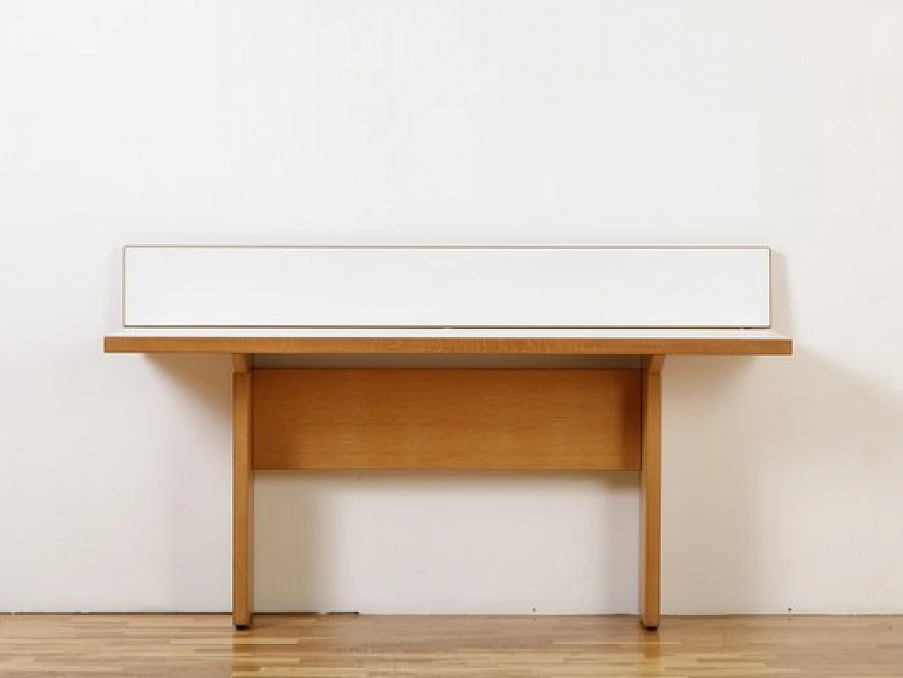 Console table in light wood and white laminate, 1980s 2