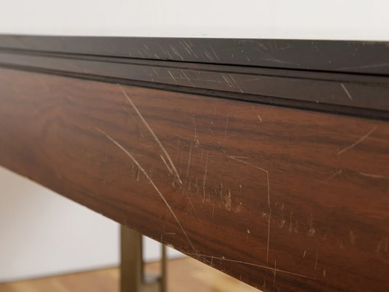 Wood and steel desk with two drawers, 1960s 7