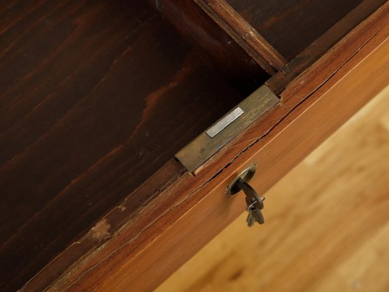 Wood and steel desk with two drawers, 1960s 11