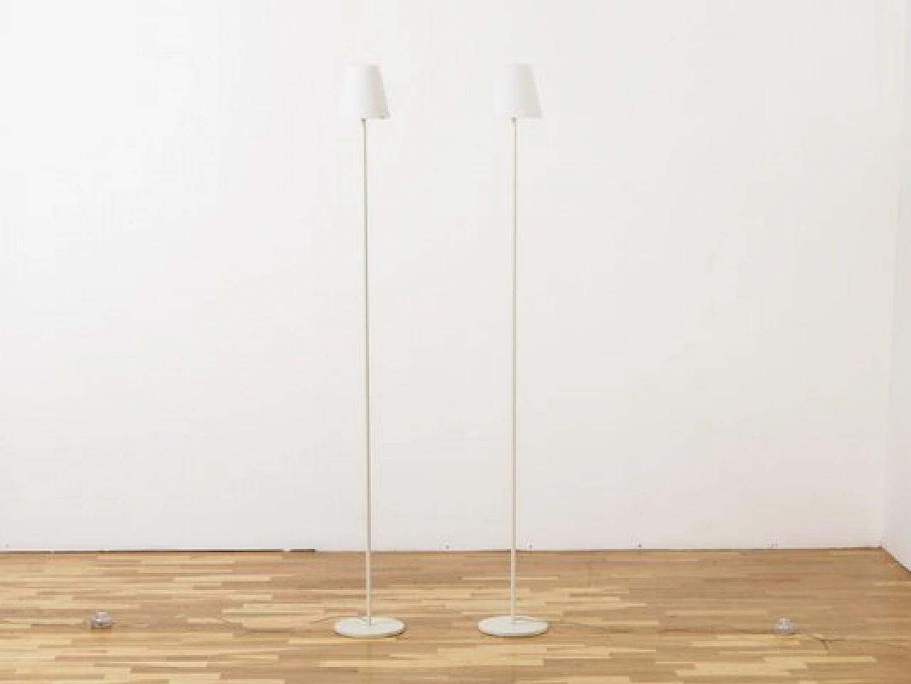 Pair of metal and glass floor lamps by Viabizuno, 2000s 7