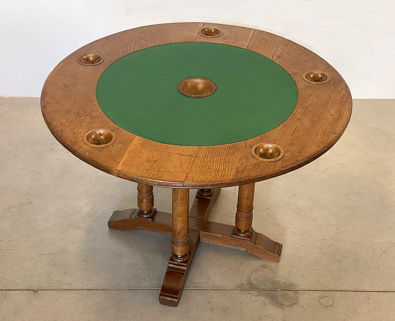 Pair of oak gaming tables, 1940s 13