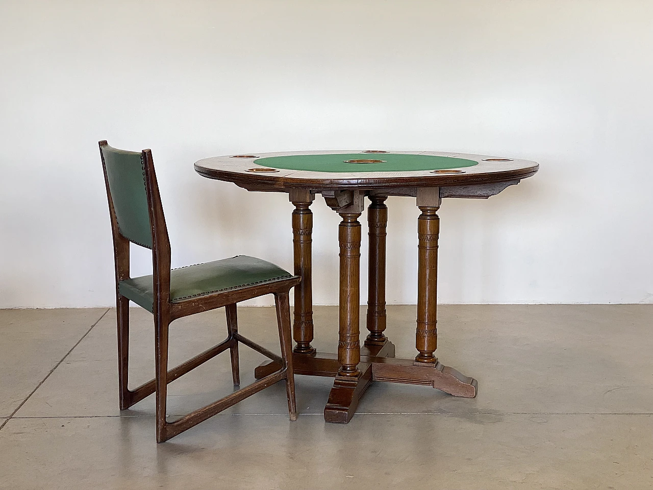 Pair of oak gaming tables, 1940s 15