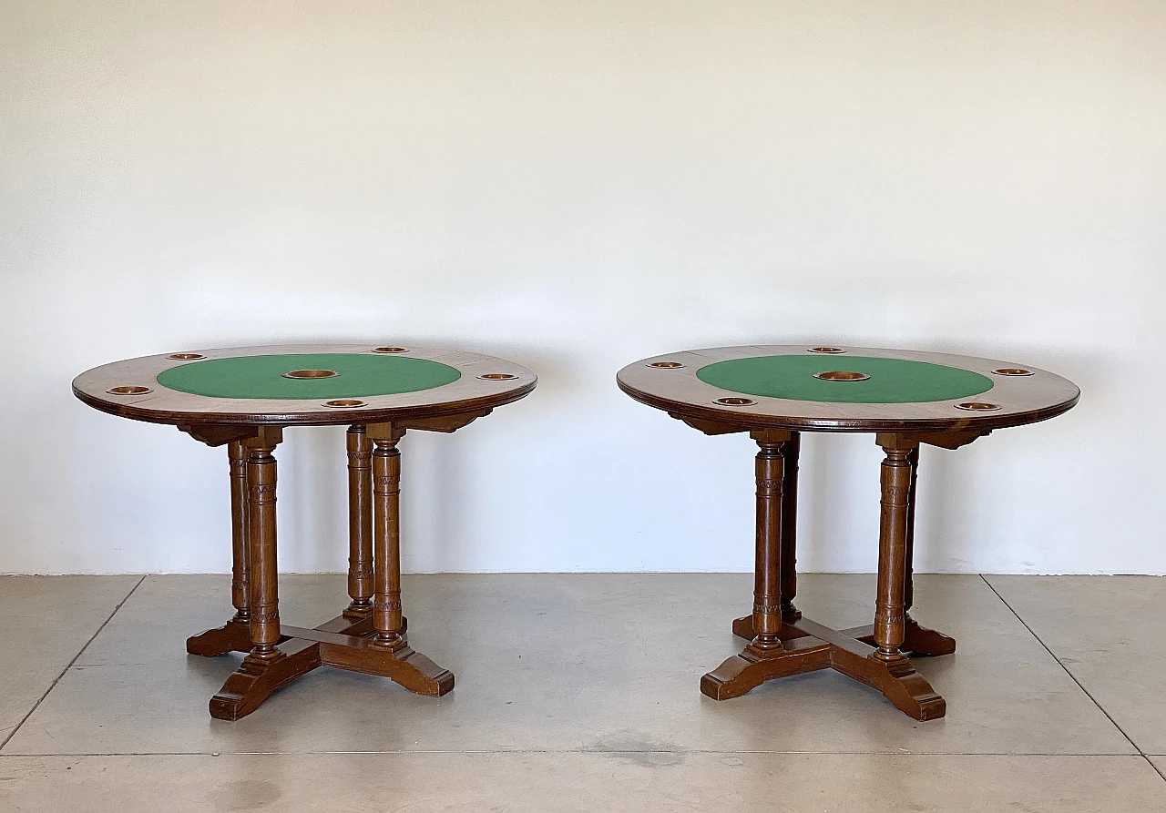 Pair of oak gaming tables, 1940s 17