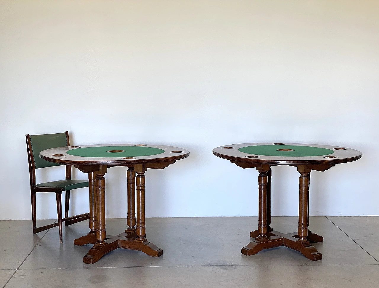 Pair of oak gaming tables, 1940s 18