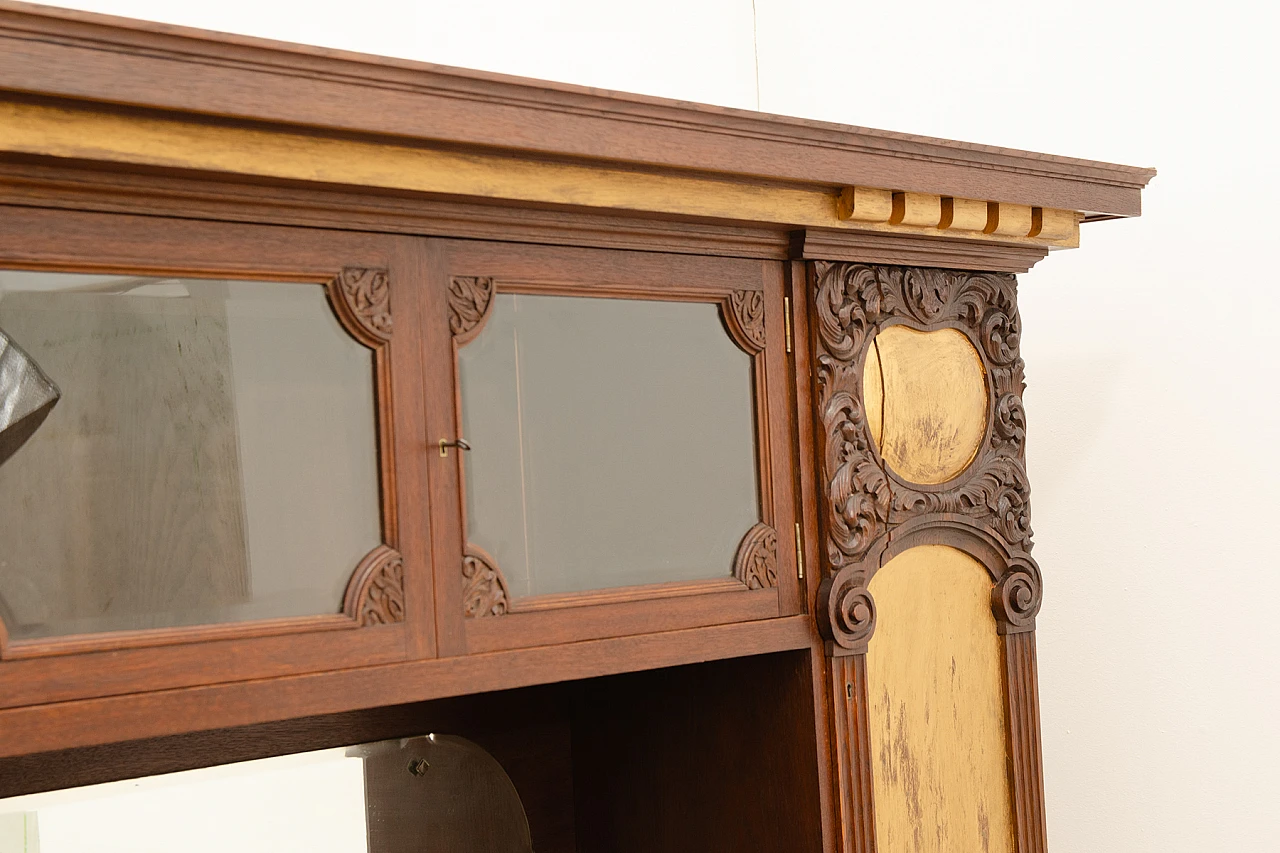 Credenza Art Nouveau austro-ungherese in rovere e ottone, anni '10 7