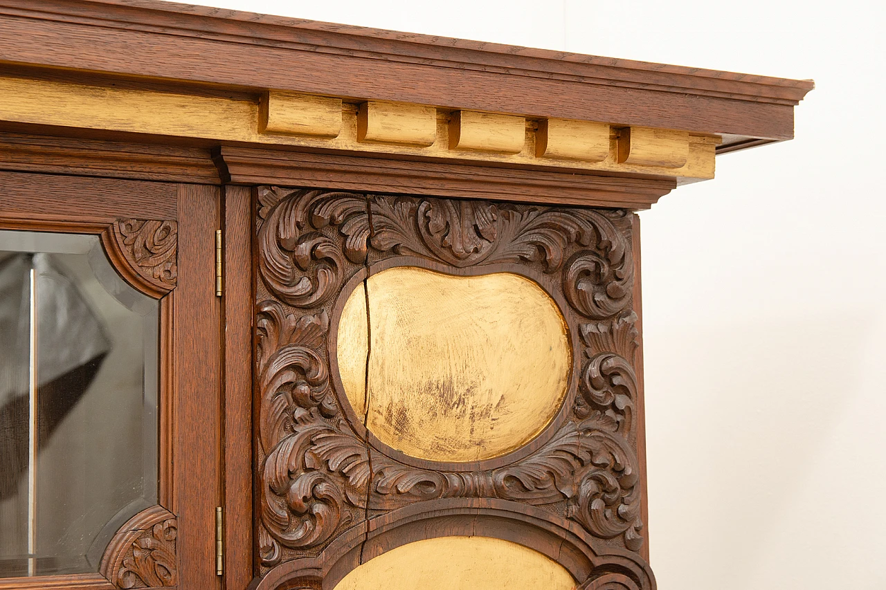 Credenza Art Nouveau austro-ungherese in rovere e ottone, anni '10 9