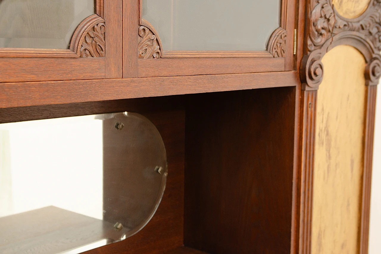 Credenza Art Nouveau austro-ungherese in rovere e ottone, anni '10 16