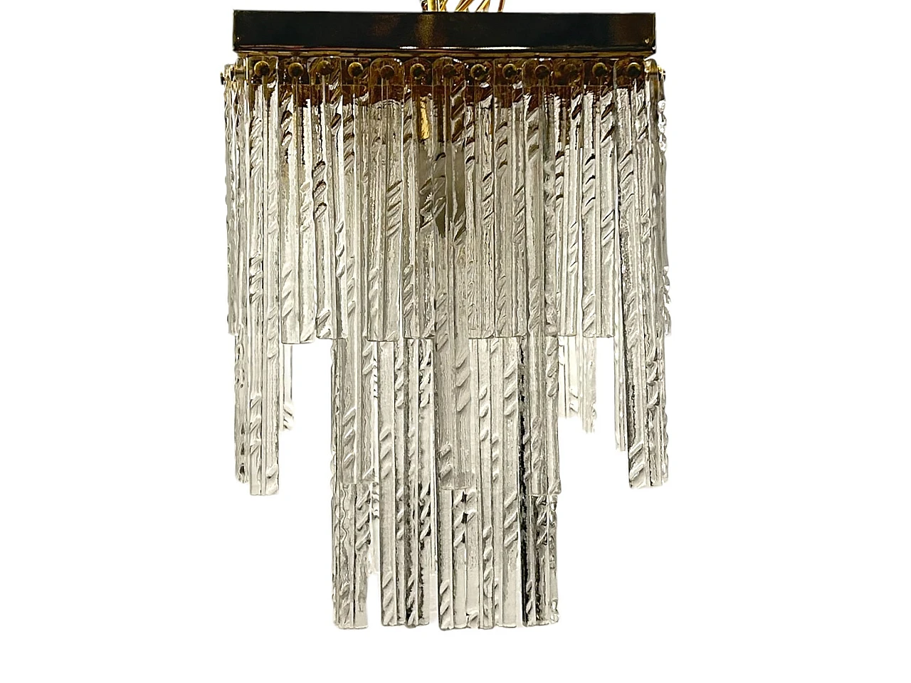 Suspension lamp with Murano glass stems, 1980s 1