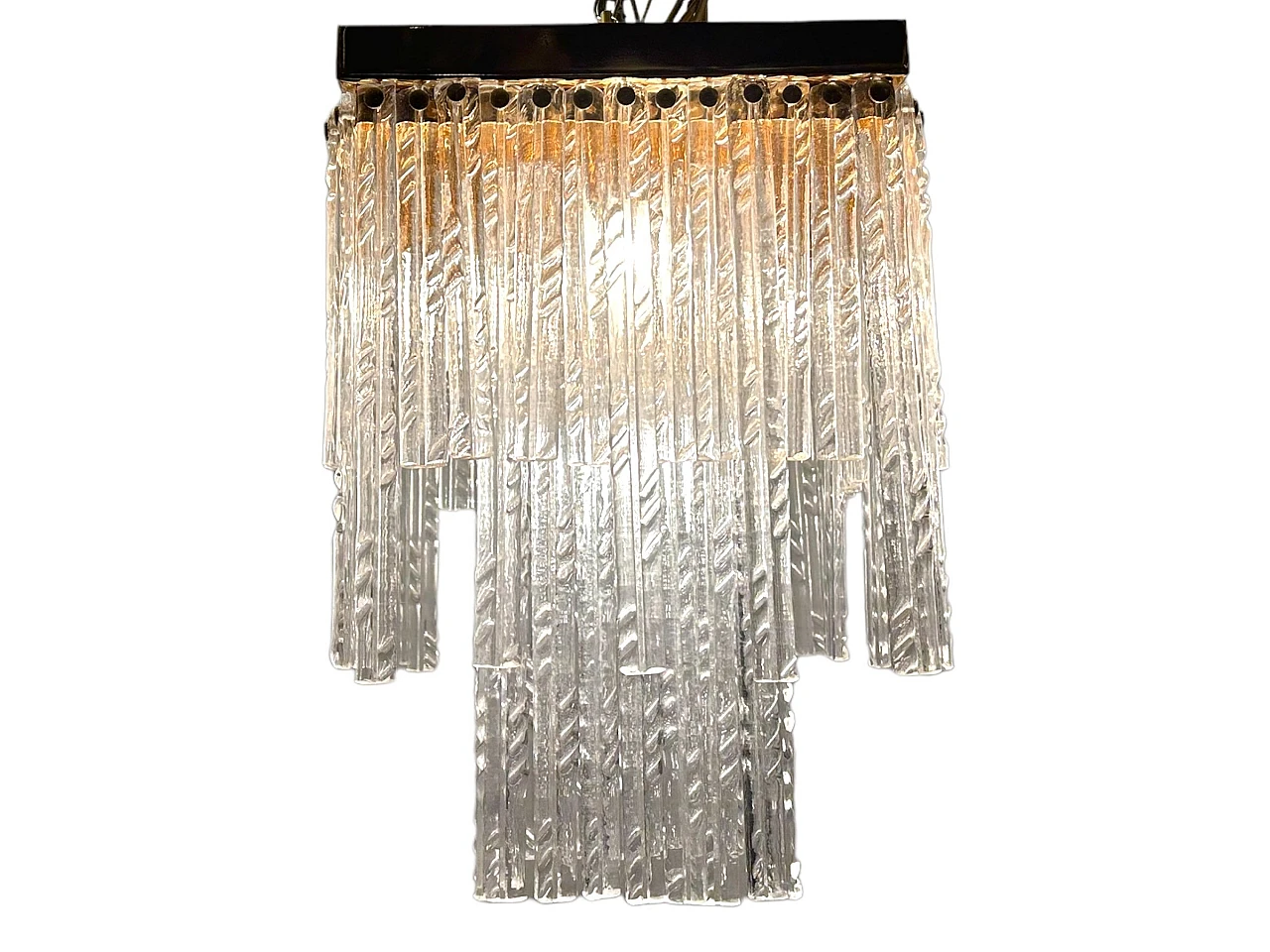 Suspension lamp with Murano glass stems, 1980s 8