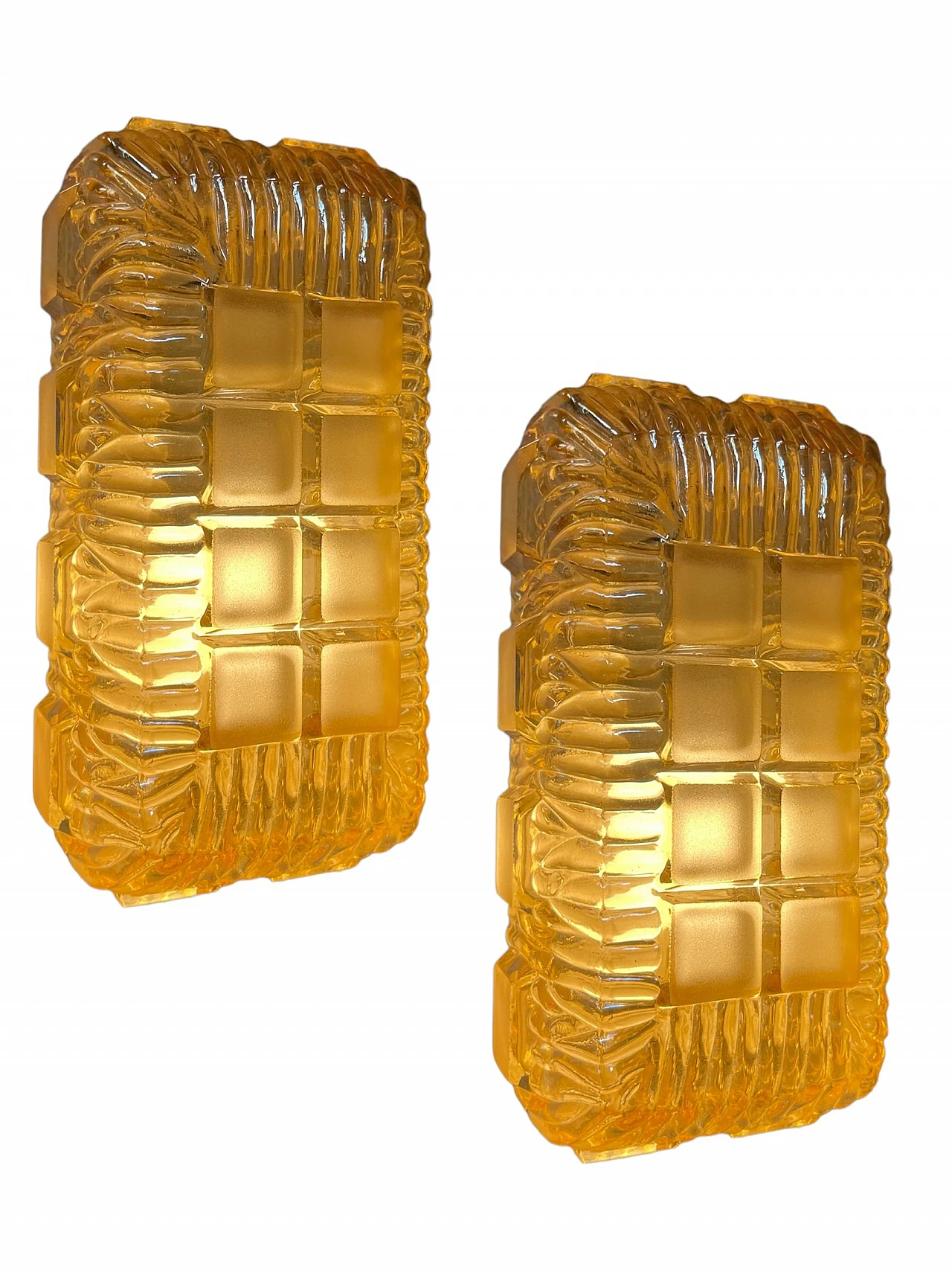 Pair of gold Murano glass wall sconces by Staff, 1970s 5