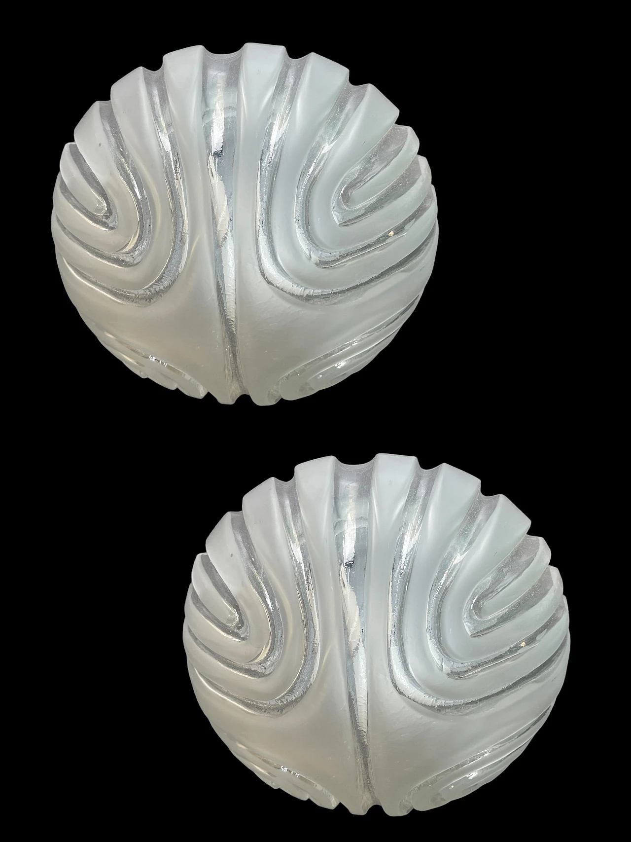 Pair of round Murano glass wall sconces by Staff, 1970s 8