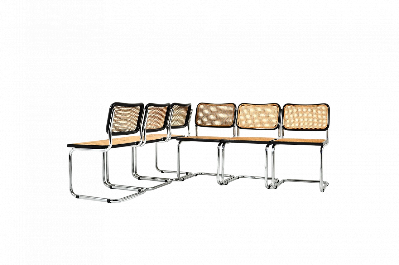 6 B32 style chairs by Marcel Breuer, 1980s 10