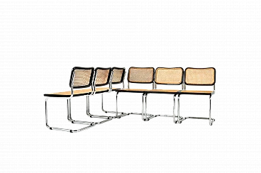 6 B32 style chairs by Marcel Breuer, 1980s