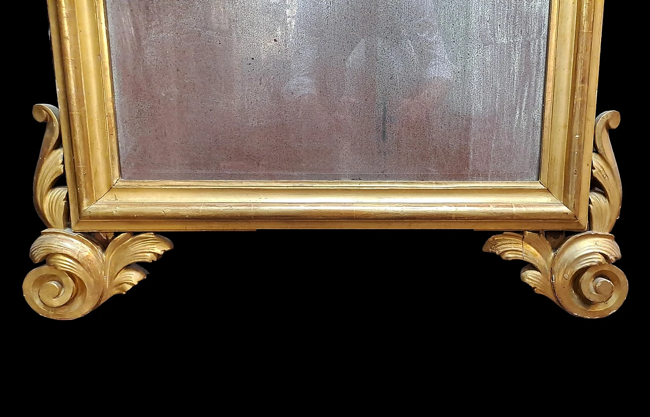 Mirror with rectangular gilded wooden frame, 19th century 4