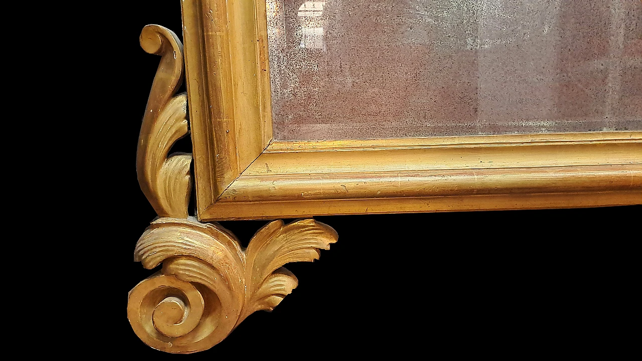 Mirror with rectangular gilded wooden frame, 19th century 9