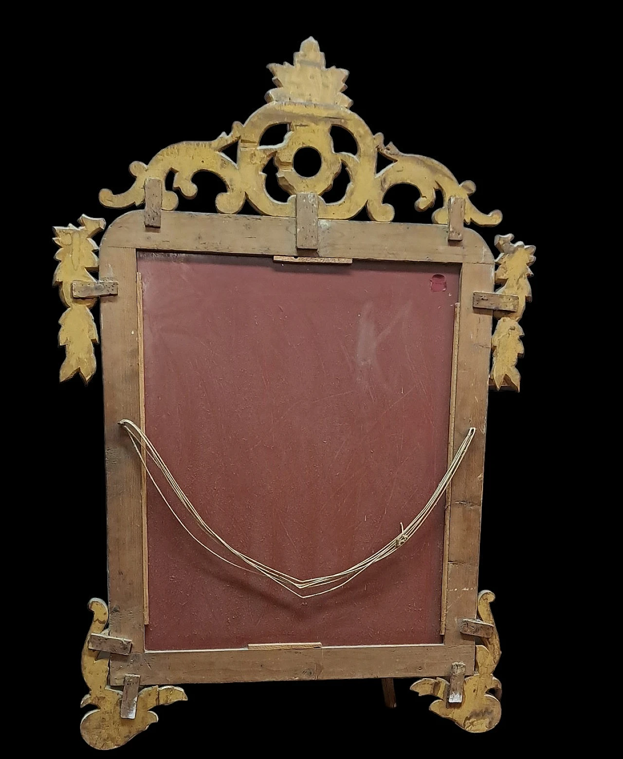 Mirror with rectangular gilded wooden frame, 19th century 10