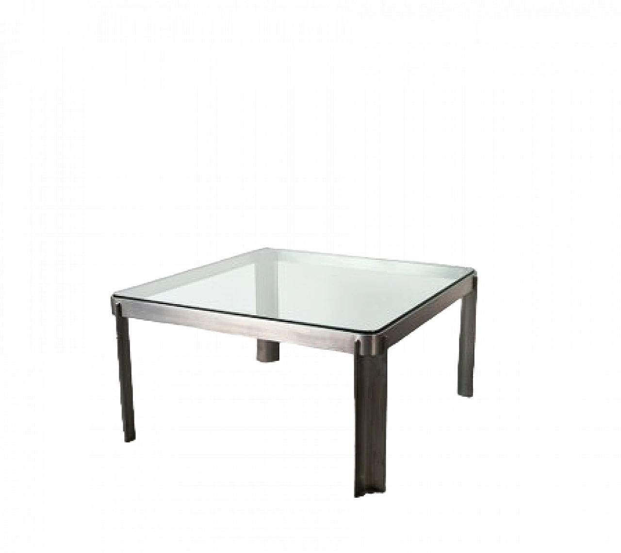 T113 coffee table in aluminium and glass by Tecno, 1970s 12