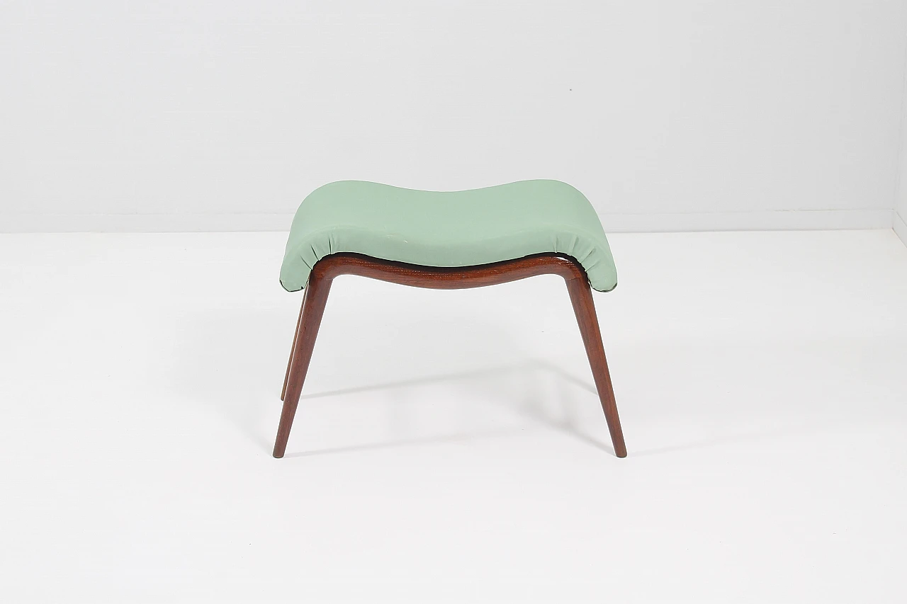 Pouf in legno curvato e tessuto nello stile di Paolo Buffa, anni '60 3